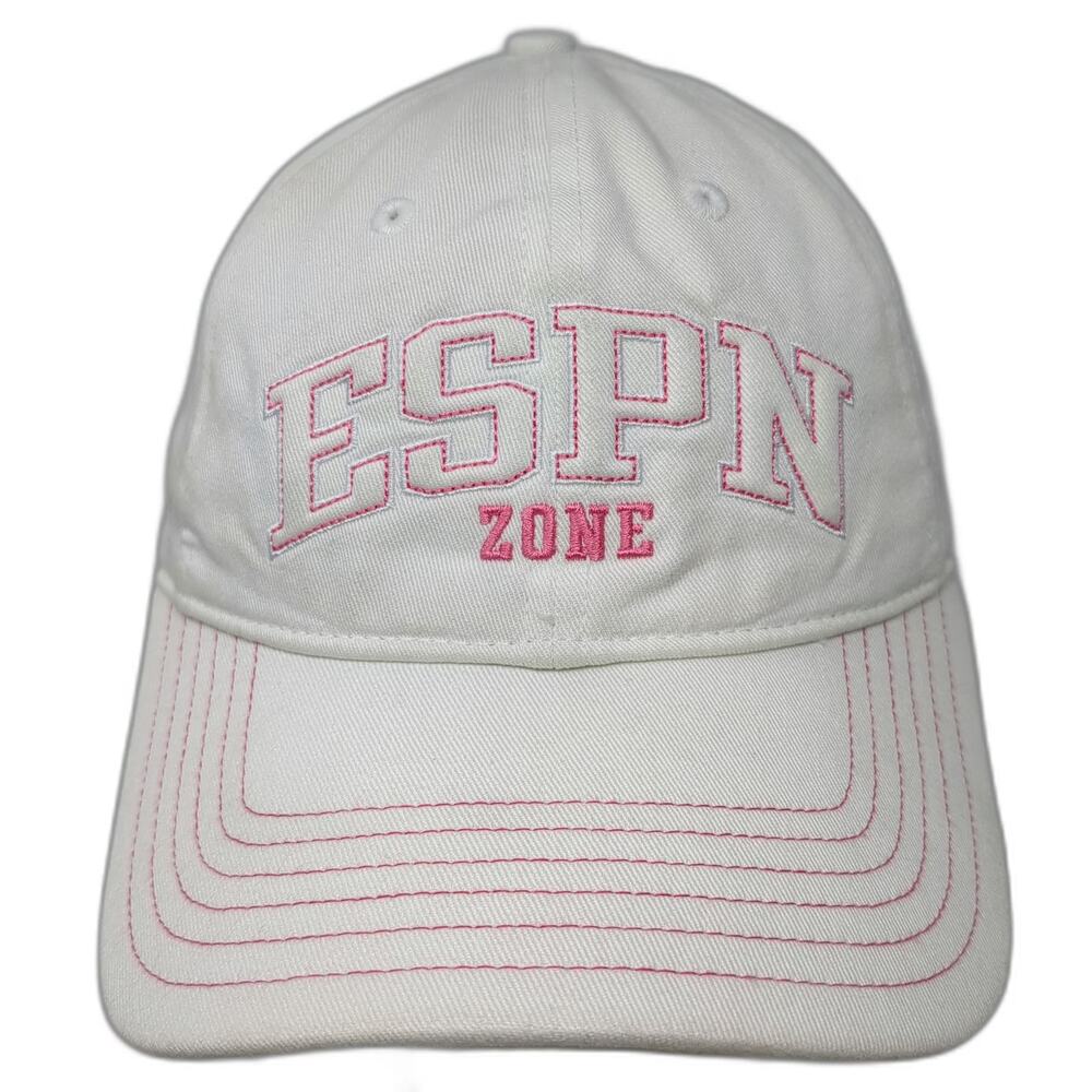 ESPN Baseball Cap White Pink One Size Chicago ESPN Zone Slideback Cotton Hat
